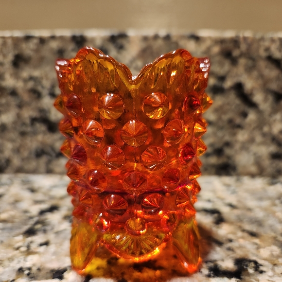 Fenton Amberina Hobnail Toothpick Holder - Picture 10 of 16
